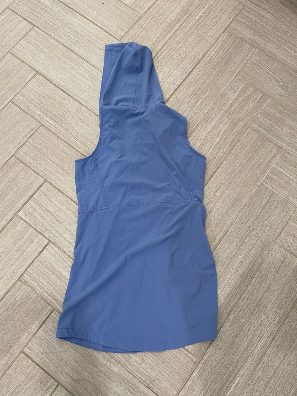 Sleeveless Hooded Swim Cover up/Athletic Dress - Periwinkle Blue - Picture 4 of 5